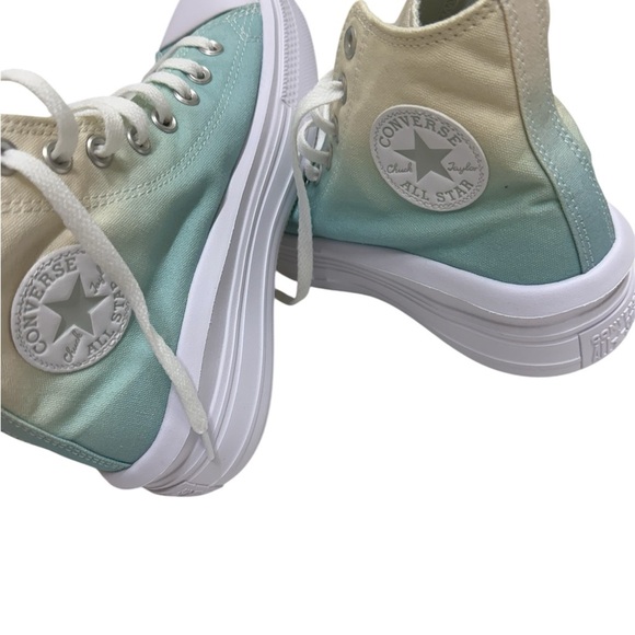 Converse Cream and Green High-Top Sneakers - Picture 3 of 8
